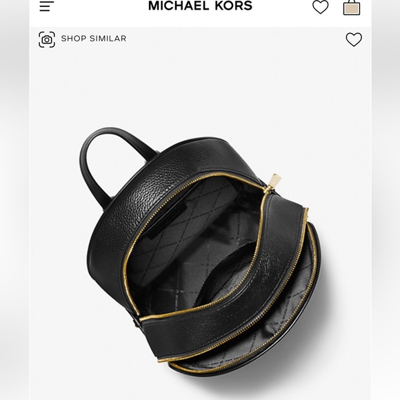 NWT! Michael Kors Adina Medium Black Pebbled Leather Backpack